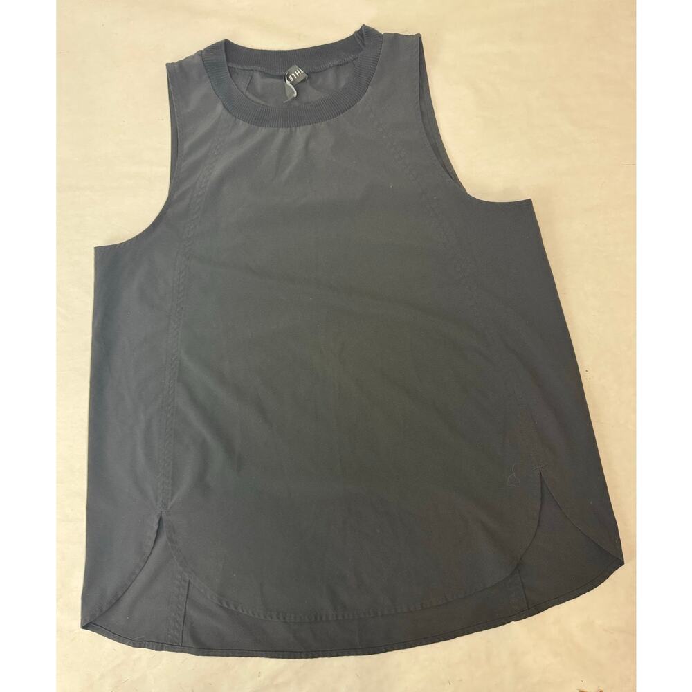 Athleta Tank Top Black Side Split Hem Lightweight Athletic Size Medium